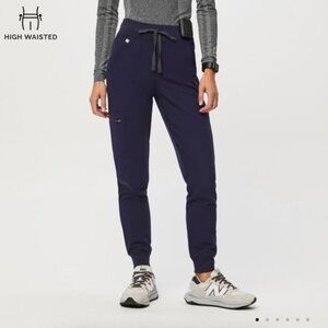NWT High Waisted Zamora Jogger Scrub Pants Navy Medium